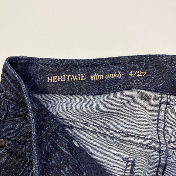 Talbots Heritage Slim Ankle Womens Patterned Skinny Jeans, Talbots Dark 482 - Picture 7 of 12